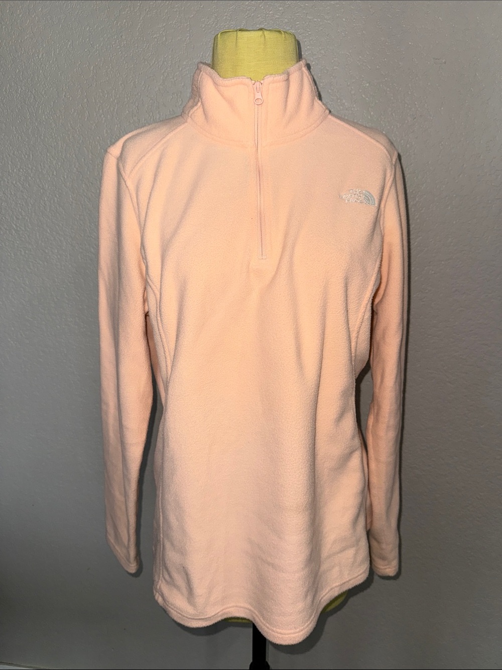 The North Face Peach-Pink Quarter Zip Fleece size large